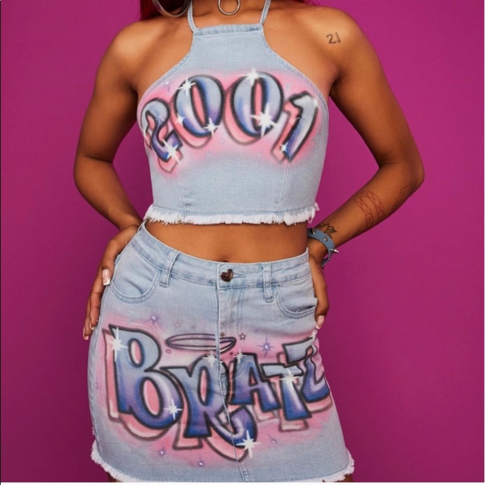 DOLLS KILL X BRATZ STRIKE A POSE DENIM SET(SOLD)